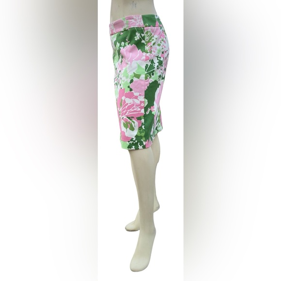 TALBOTS Multicolor Pink, Green & White Floral Canvas A-Line Midi Length Skirt, 8 - Picture 8 of 16